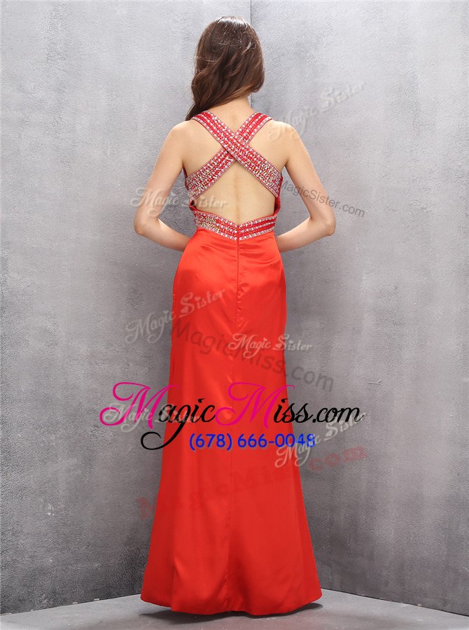 wholesale enchanting floor length criss cross formal dresses red and in for prom with beading