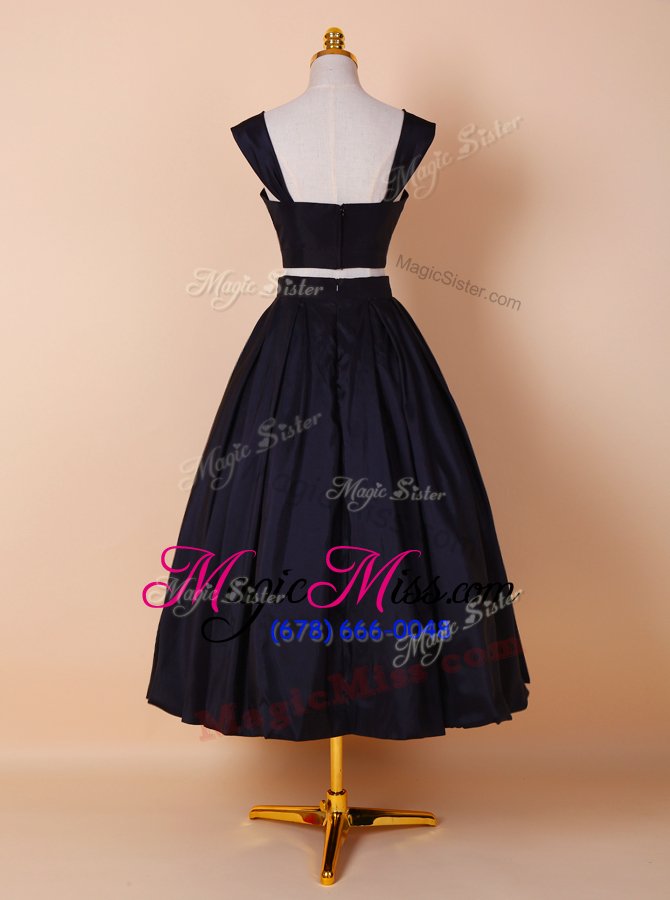 wholesale on sale tea length black homecoming gowns straps sleeveless zipper