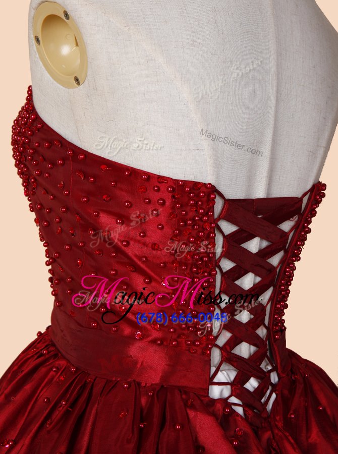 wholesale luxury satin sleeveless knee length prom homecoming dress and beading