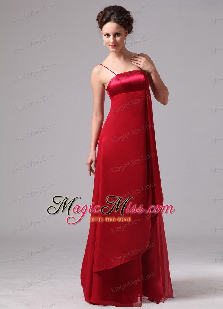 wholesale wine red spaghetti straps satin and chiffon simple mother of the bride dress in bainbridge georg