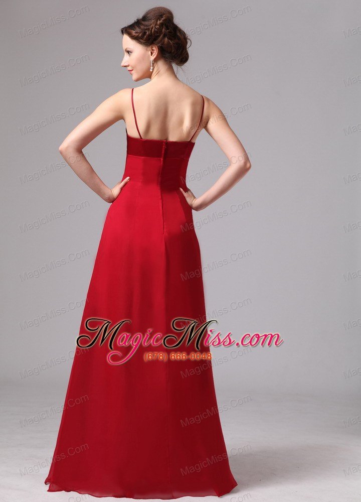 wholesale wine red spaghetti straps satin and chiffon simple mother of the bride dress in bainbridge georg