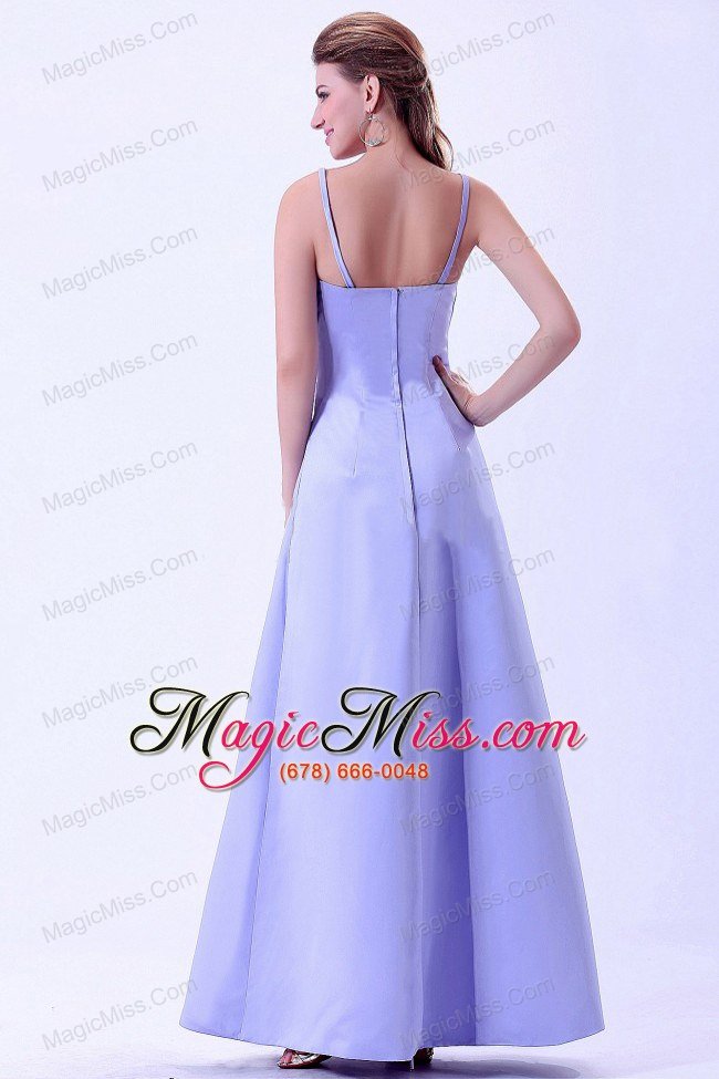 wholesale spaghetti straps lilac bridemaid dress a-line satin