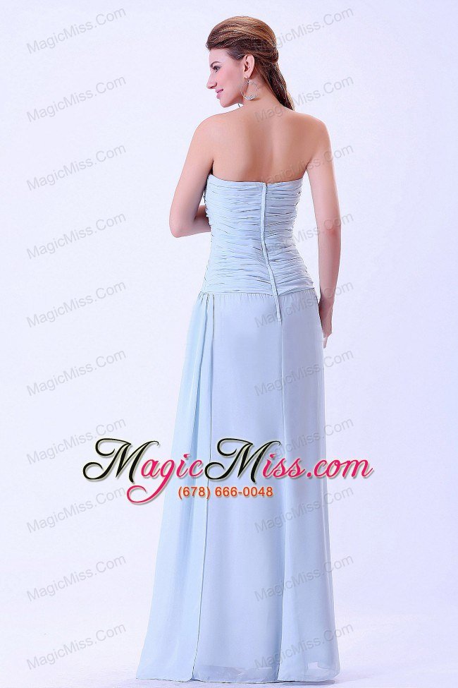 wholesale light blue sweetheart ruched prom dress chiffon for custom made