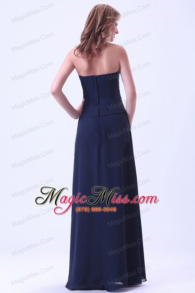 wholesale navy blue strapless prom dress chiffon for custom made