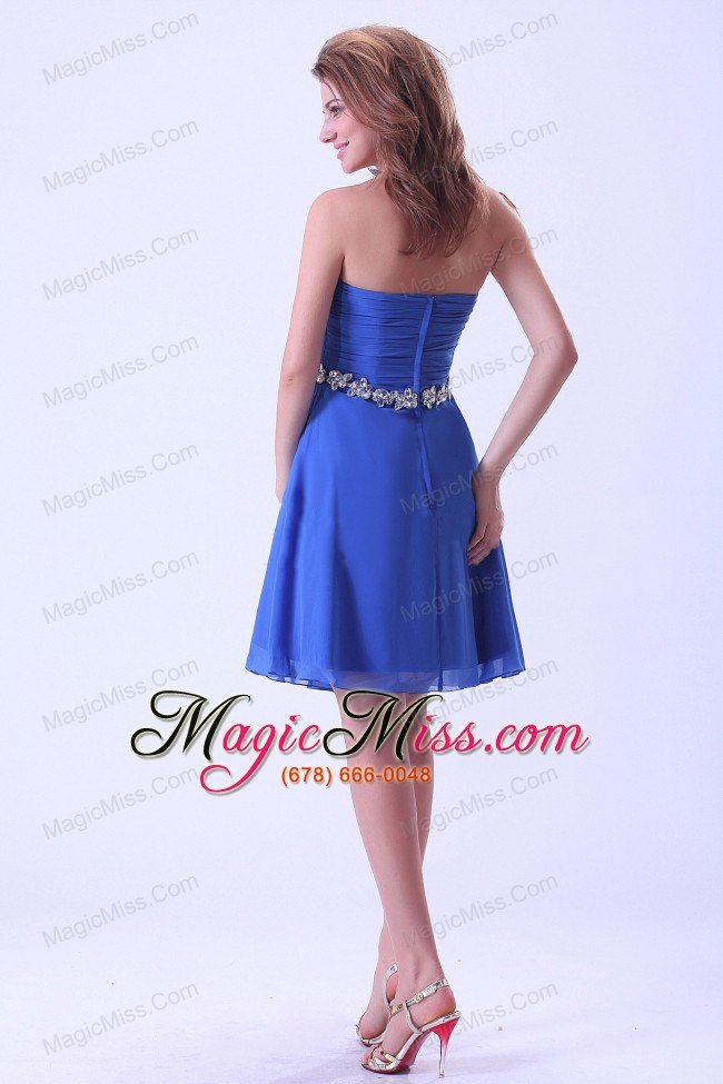 wholesale royal blue prom / homecoming dress with sweetheart appliques knee-length chiffon