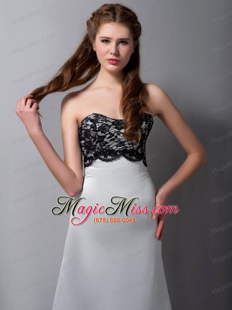 wholesale customize gray a-line strapless lace bridesmaid dress floor-length satin
