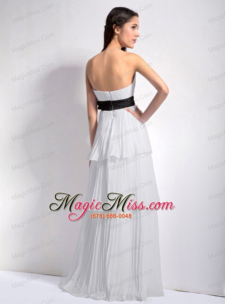 wholesale white empire strapless floor-length chiffon hand made flower prom dress