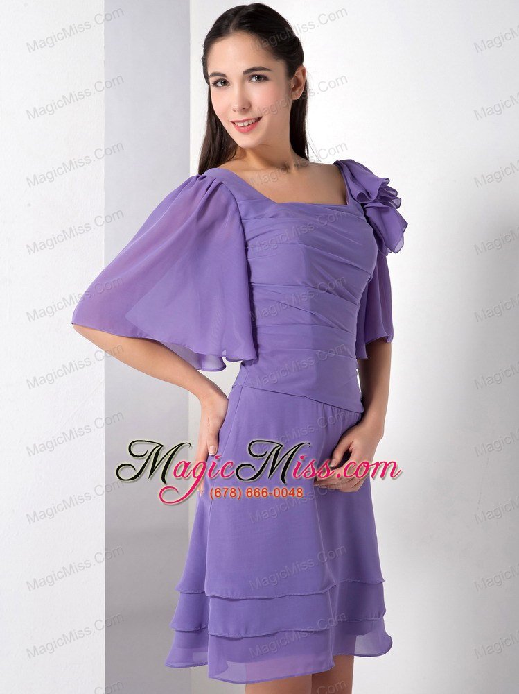 wholesale purple empire square knee-length chiffon prom dress
