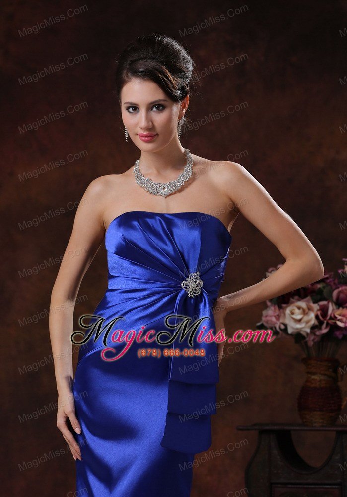 wholesale royal blue mermaid mother of bride dress clearance with strapless beaded decorate