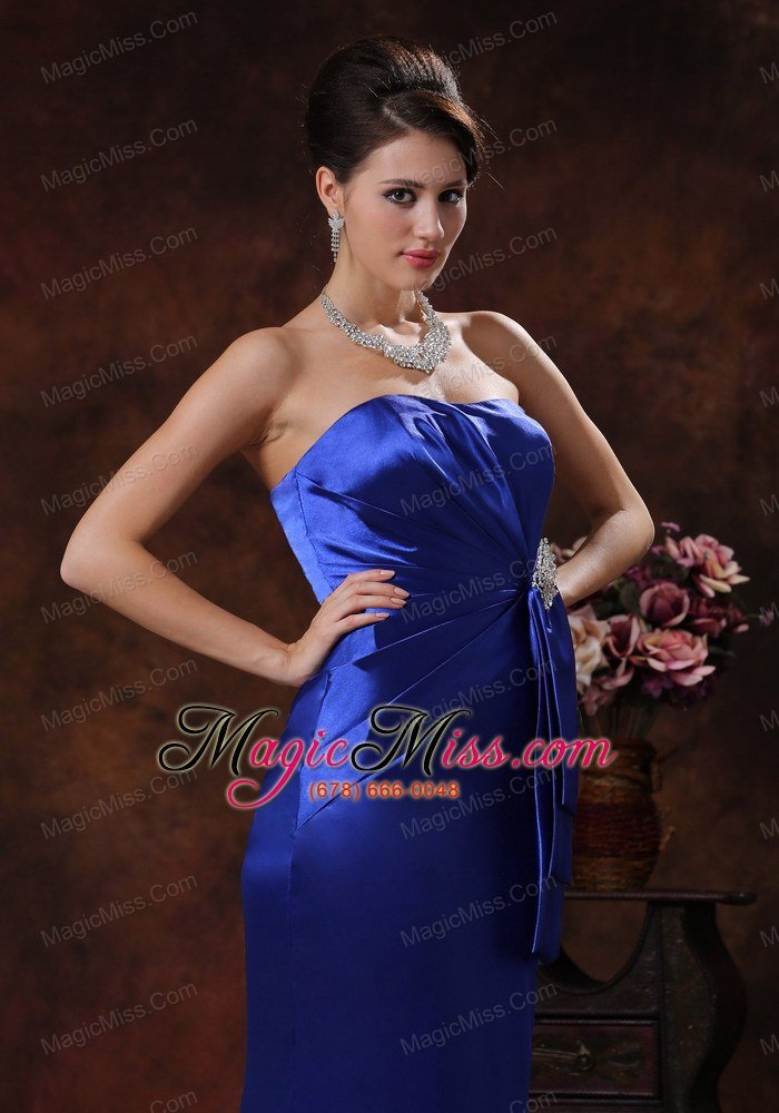 wholesale royal blue mermaid mother of bride dress clearance with strapless beaded decorate