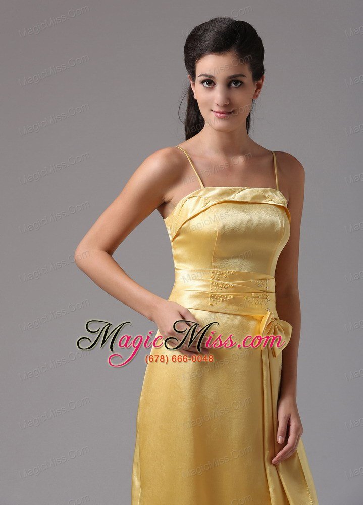 wholesale 2013 yellow column spagetti straps middletown connecticut bridesmaid dress with bow