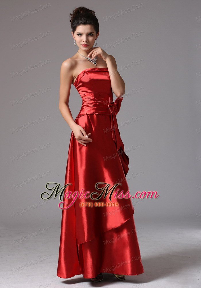 wholesale custom made wine red column prom dress with bows in new london connecticut