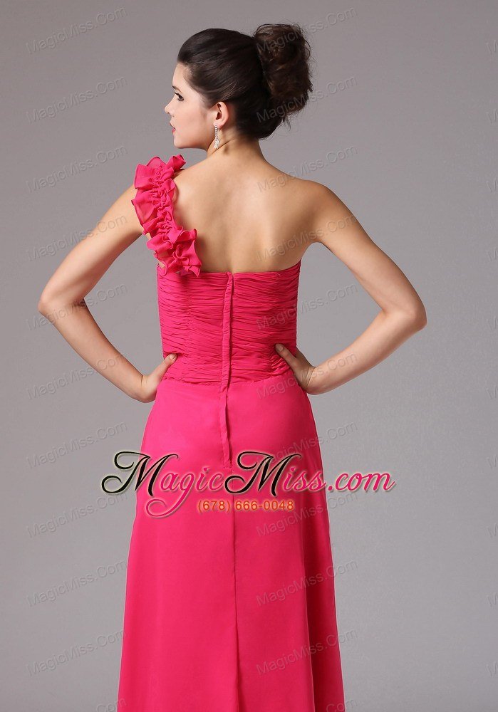 wholesale stylish red one shoulder ruched decorate bust prom dress with floor-length in new milford connecticut