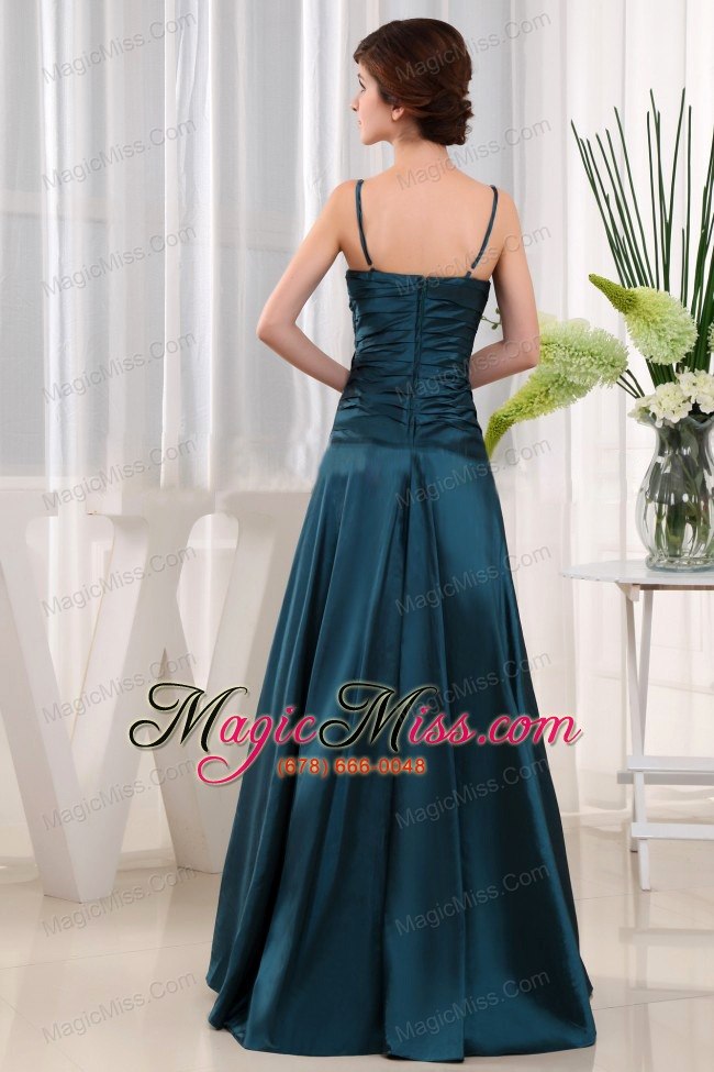 wholesale a-line floor-length taffeta appliques teal straps prom dress