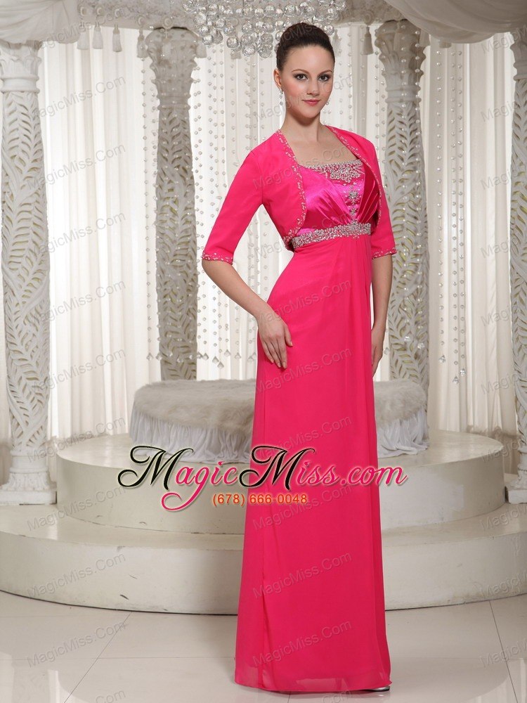 wholesale beaded in red chiffon spaghetti straps beautiful empire mother of the bride dress