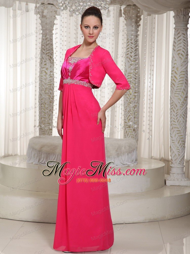 wholesale beaded in red chiffon spaghetti straps beautiful empire mother of the bride dress