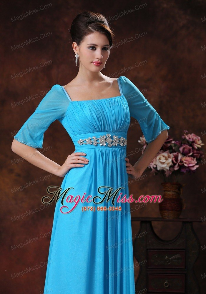 wholesale beaded decorate square sky blue mother of the bride dress in oro valley arizona