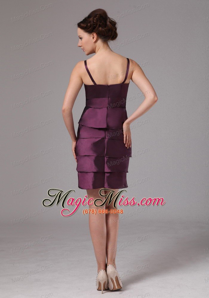 wholesale dark purple layers and embroidery with beading mother of the bride dress mini-length in hiawassee georgia