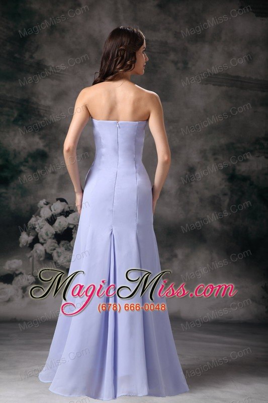 wholesale lilac column strapless floor-length chiffon beading mother of the bride dress