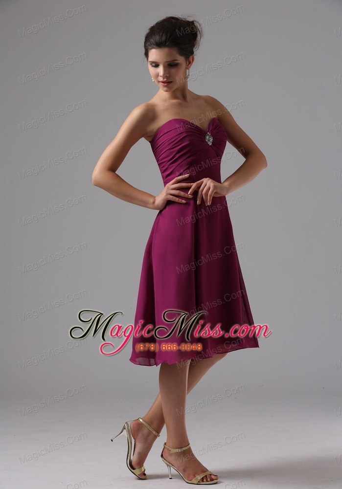 wholesale sweetheart burgundy prom dress chiffon in capitola california with knee-length