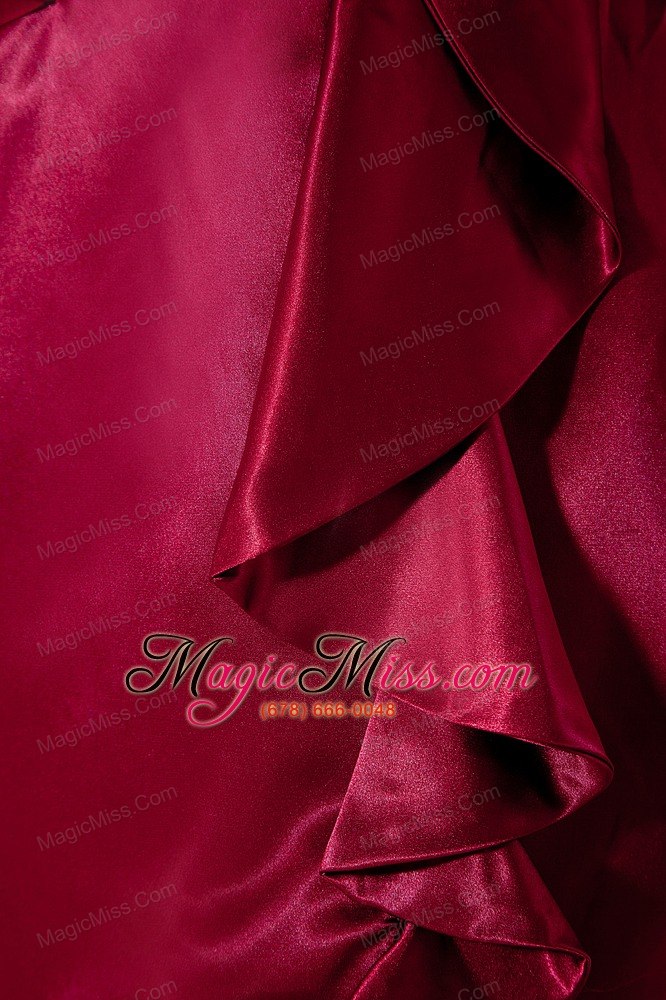 wholesale wine red column v-neck knee-length taffeta ruch prom / homecoming dress