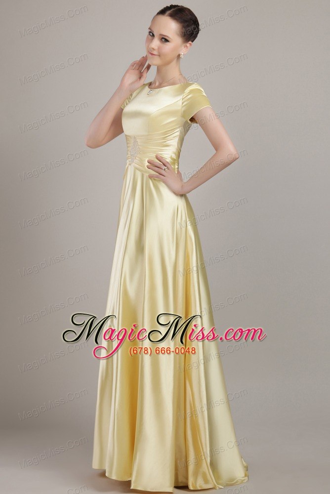 wholesale yellow empire scoop neck floor-length taffeta beading mother of the bride mother of the bride dress