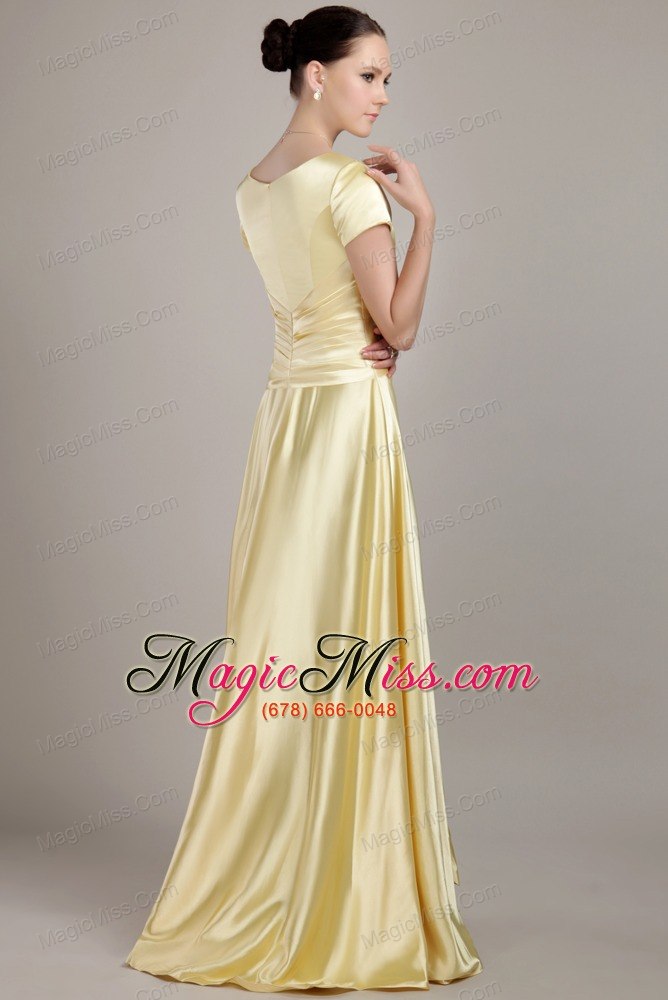 wholesale yellow empire scoop neck floor-length taffeta beading mother of the bride mother of the bride dress