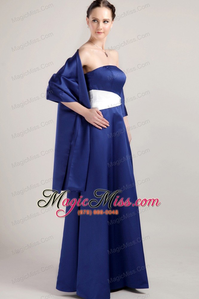 wholesale royal blue empire strapless floor-length taffeta mother of the bride dress