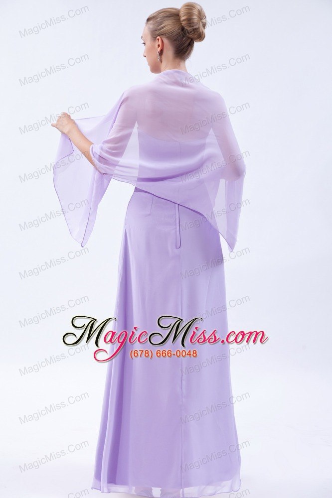 wholesale lilac empire strapless floor-length chiffon hand made flowers prom dress