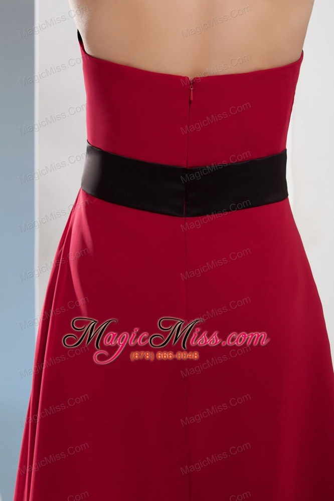 wholesale 2013 simple column halter sash long red prom dress