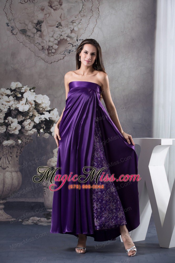 wholesale beautiful strapless ankle-length empire mother of the bride dress