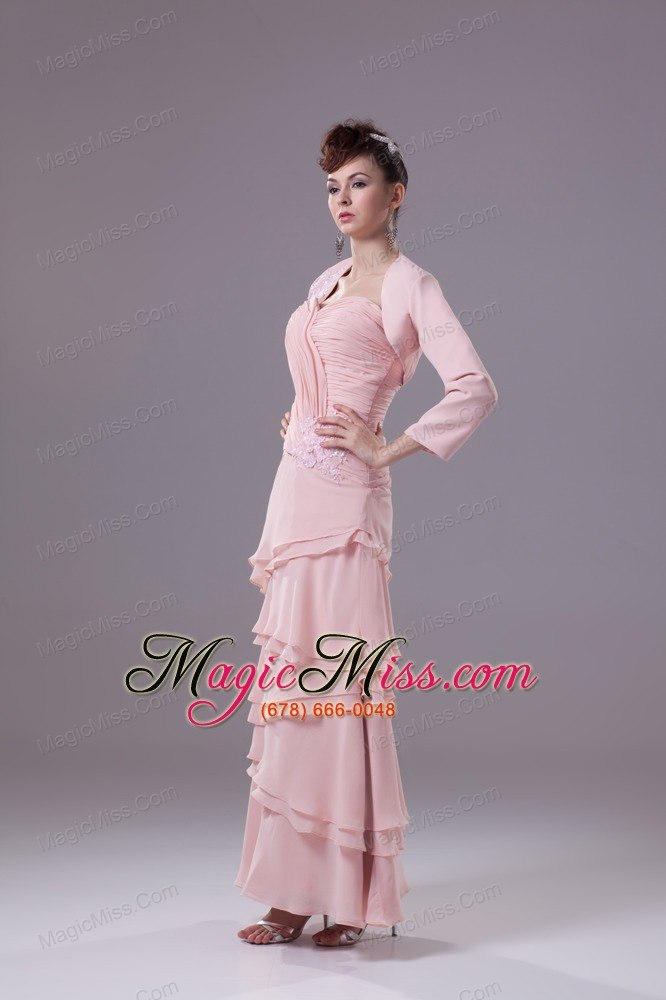 wholesale appliques and ruching sweetheart ankle-length prom dress