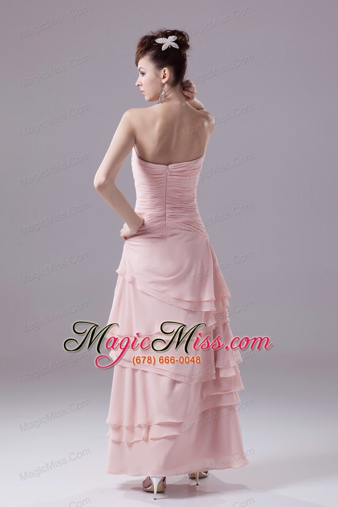 wholesale appliques and ruching sweetheart ankle-length prom dress