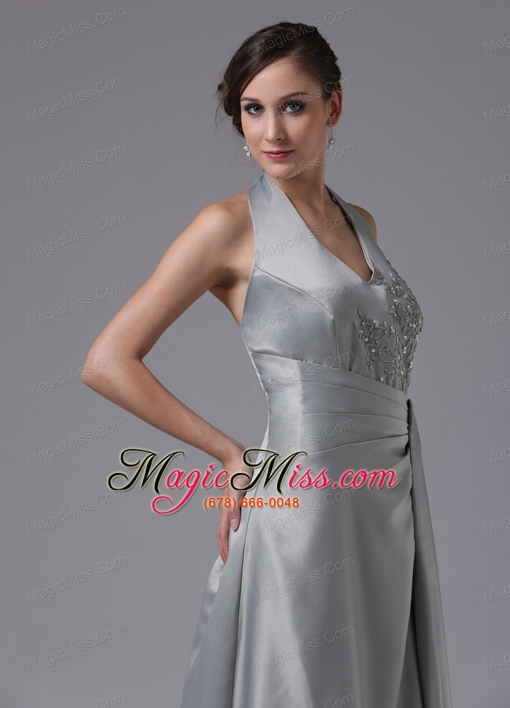 wholesale halter for mother of the bride dress with applqiues decorate bust satin in arkansas