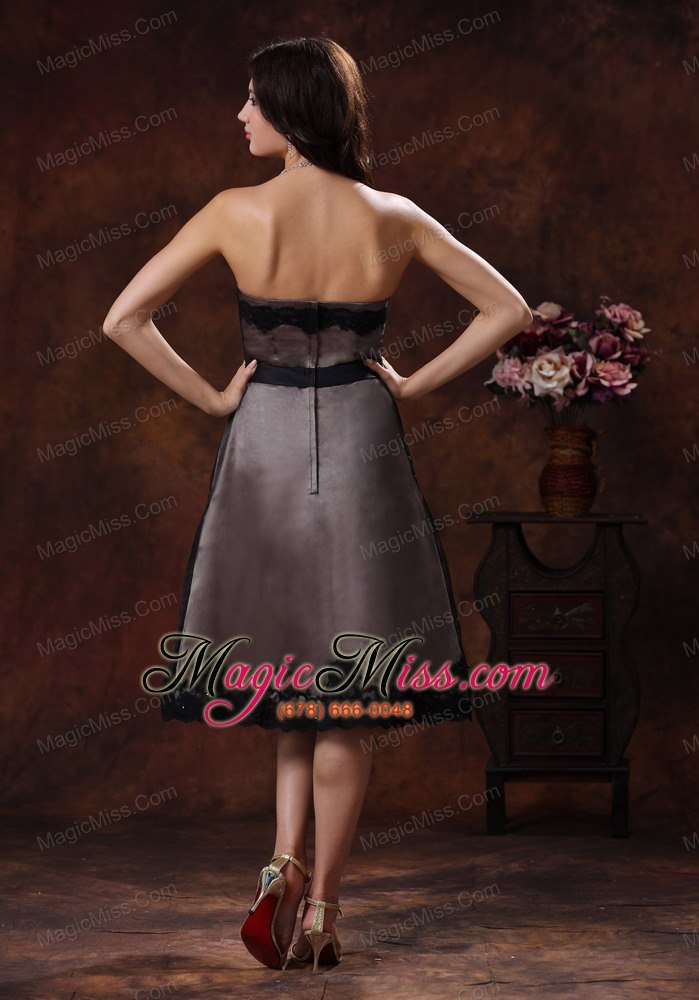 wholesale normal alabama black tea-length strapless sash mother of the bride dress
