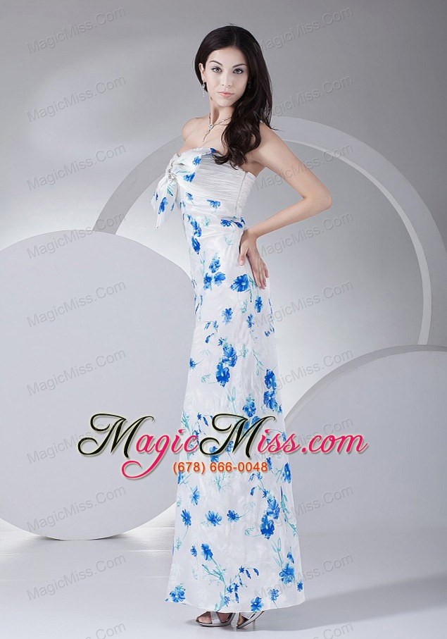 wholesale beading decorate bodice printing ankle-length sweetheart neckline 2013 prom dress