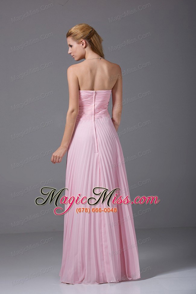 wholesale beading and ruching decorate bodice pink chiffon floor-length 2013 prom dress