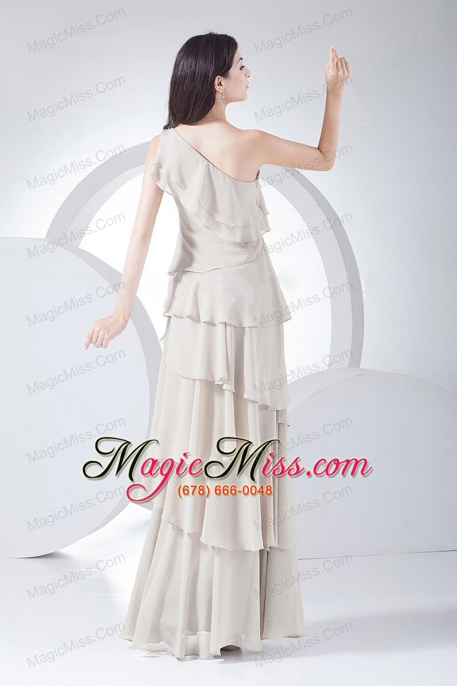wholesale ruffled layers decorate bodice grey chiffon one shoulder floor-length 2013 prom dress