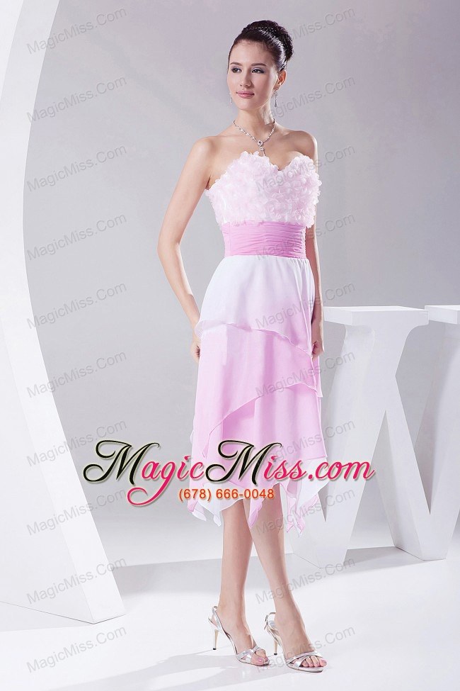 wholesale hand made flowers ombre fabric asymmetrical sweetheart 2013 prom dress