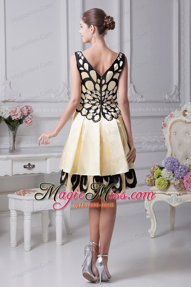 wholesale beading decorate yellow a-line prom dress for 2013 v-neck