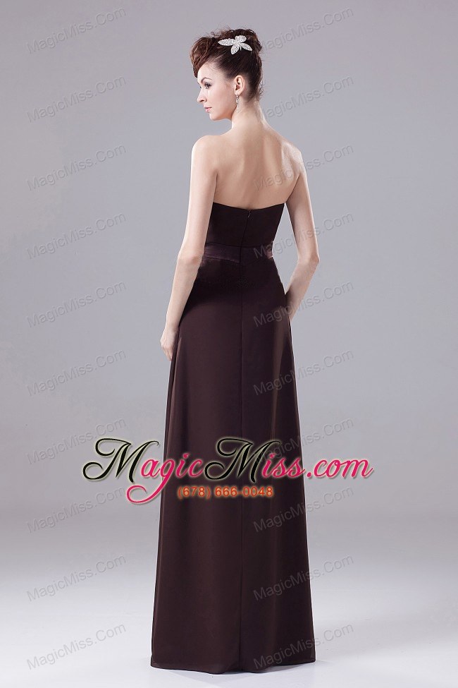 wholesale brown prom dress with beading strapless floor-length and chiffon