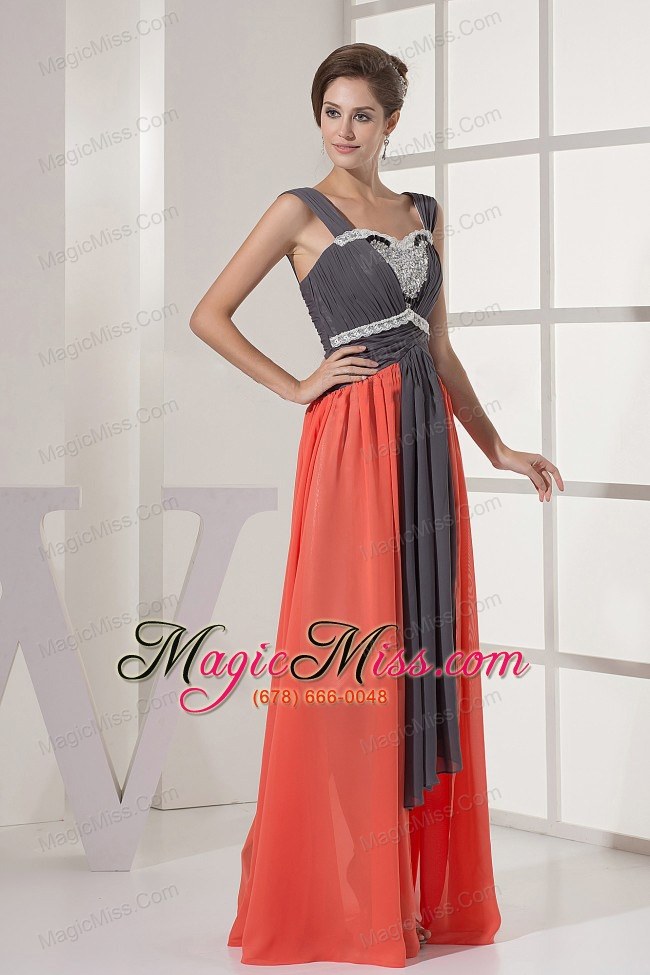 wholesale straps and ruched beading for prom dress