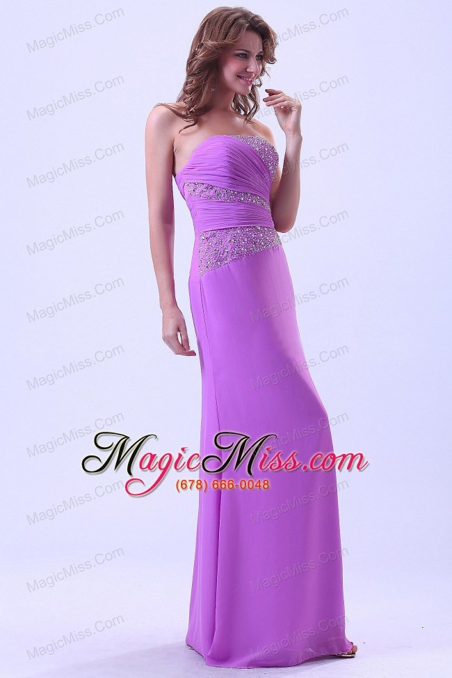 wholesale lavender prom dress with beaded chiffon
