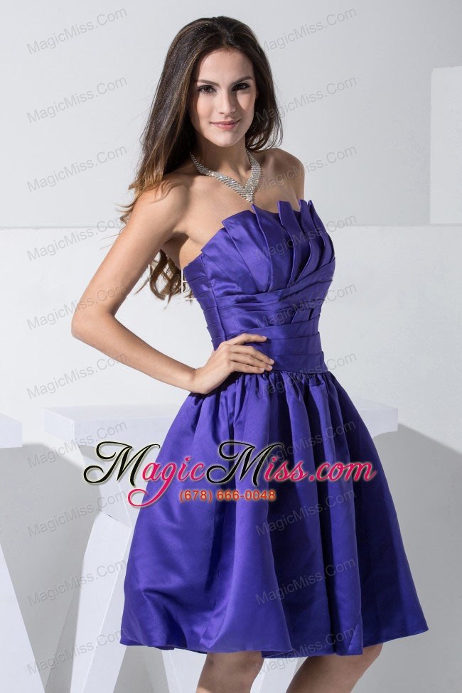 wholesale simple purple prom / cocktail dress for 2013 knee-length a-line strapless