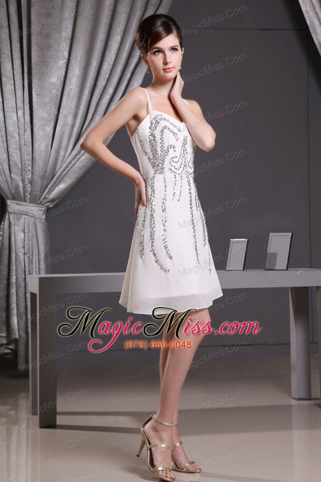 wholesale straps beading and mini-length chiffon prom dress