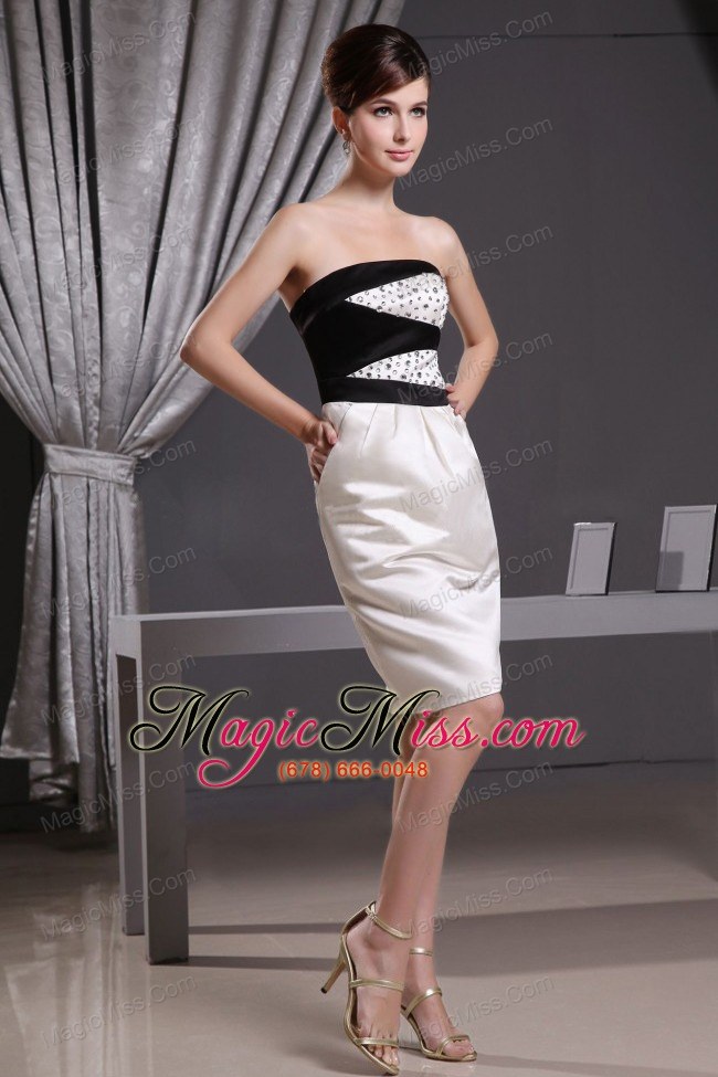 wholesale column beading and knee-length taffeta for prom dress