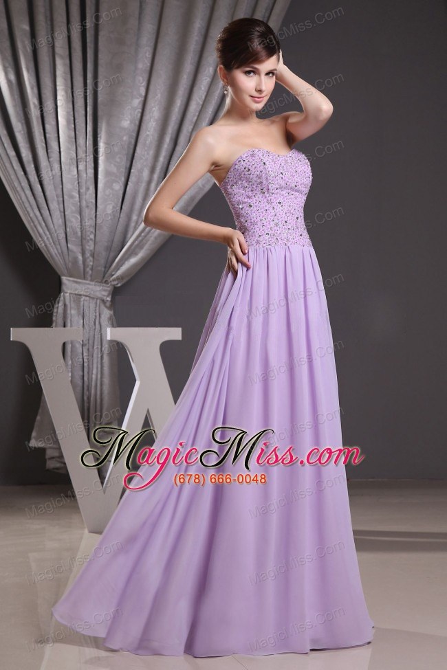 wholesale lilac sweetheart and beaded decorate bodice for prom dress
