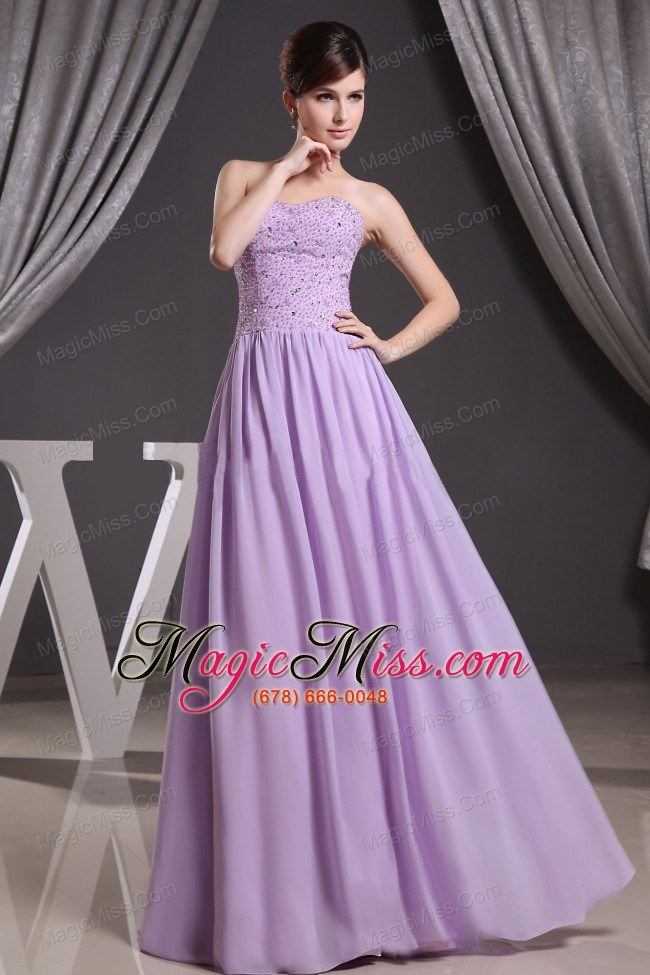 wholesale lilac sweetheart and beaded decorate bodice for prom dress