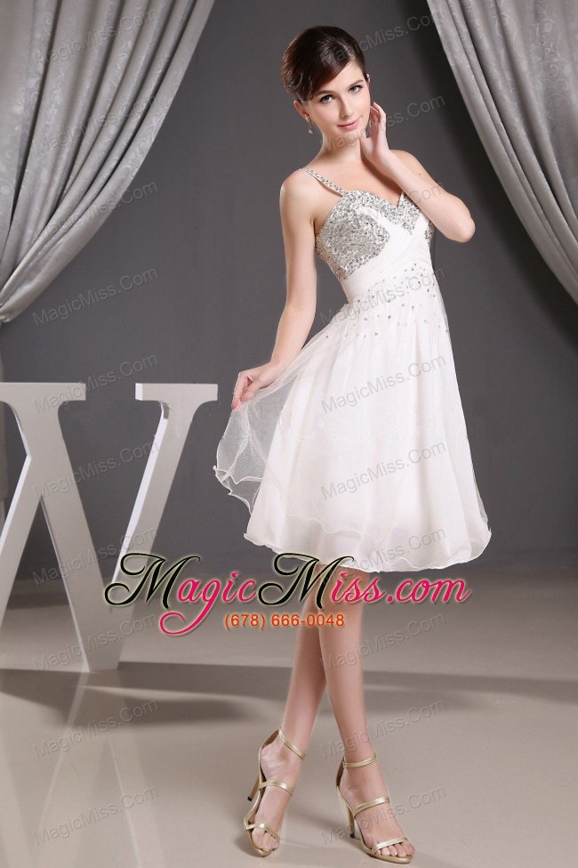 wholesale beaded decorate straps and bust for short prom dress