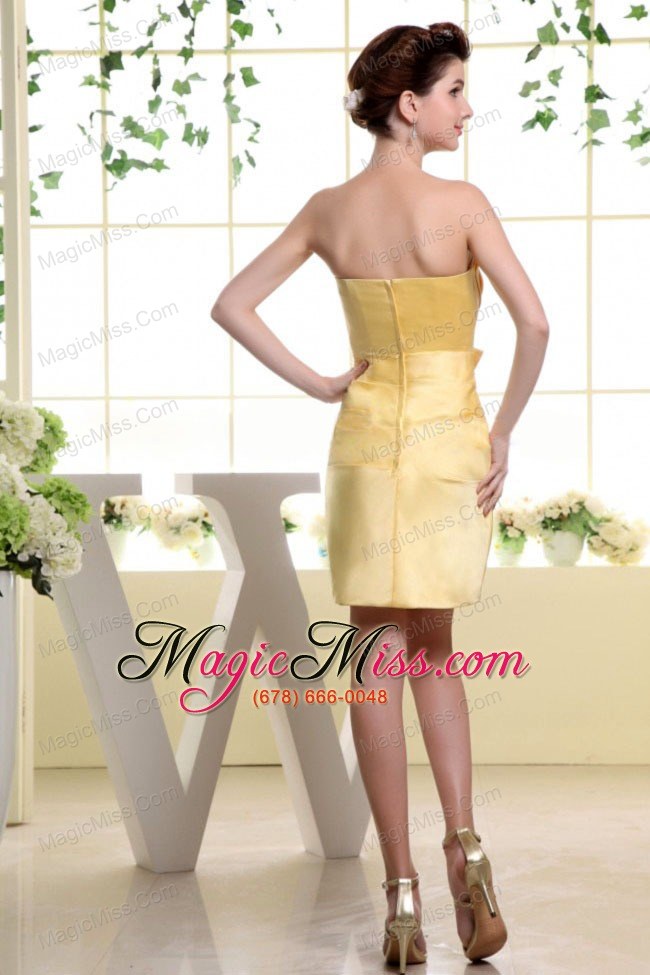 wholesale gold and bow for prom dress with strapless and mini-length